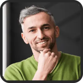 Satisfied middle aged man giving his review of Gluco Extend as part of his routine